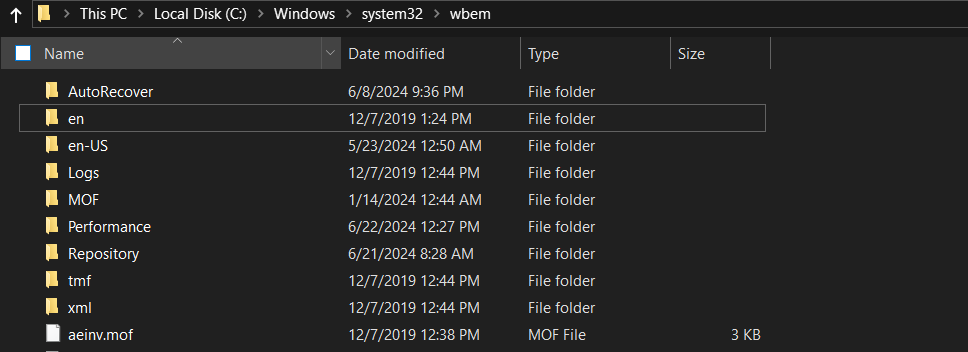 Figure 2: Path of WMI Provider Files